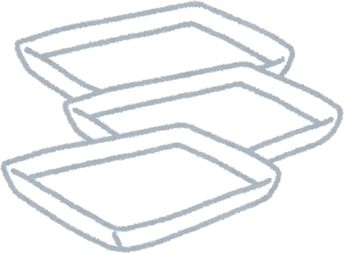 Illustration of White Styrofoam Food Trays